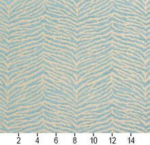 Load image into Gallery viewer, Essentials Chenille Blue White Animal Pattern Zebra Tiger Upholstery Fabric