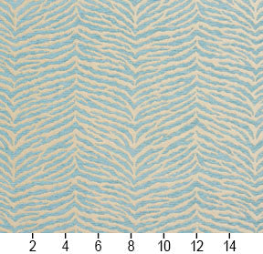 Essentials Chenille Blue White Animal Pattern Zebra Tiger Upholstery Fabric