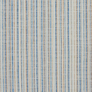 Essentials Blue White Beige Brown Stripe Nautical Upholstery Fabric