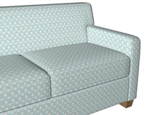 Load image into Gallery viewer, Essentials Chenille Blue White Geometric Diamond Upholstery Fabric