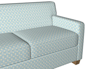 Essentials Chenille Blue White Geometric Diamond Upholstery Fabric