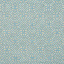 Load image into Gallery viewer, Essentials Chenille Blue White Geometric Medallion Upholstery Fabric