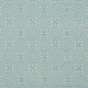 Essentials Chenille Blue White Geometric Medallion Upholstery Fabric