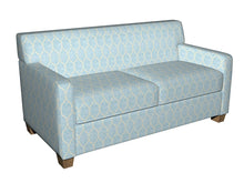 Load image into Gallery viewer, Essentials Chenille Blue White Geometric Trellis Upholstery Fabric