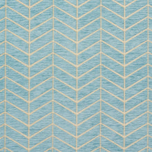 Load image into Gallery viewer, Essentials Chenille Blue White Geometric Zig Zag Chevron Upholstery Fabric