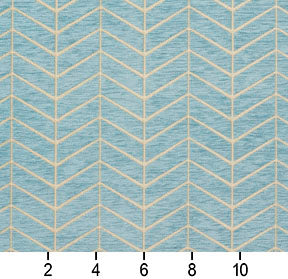 Essentials Chenille Blue White Geometric Zig Zag Chevron Upholstery Fabric