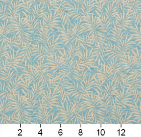 Essentials Chenille Blue White Leaf Branches Upholstery Fabric