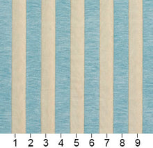 Load image into Gallery viewer, Essentials Chenille Blue White Stripe Upholstery Fabric