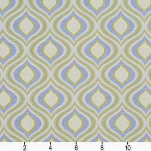 Essentials Outdoor Stain Resistant Upholstery Drapery Fabric Blue Yellow Spring Lantern