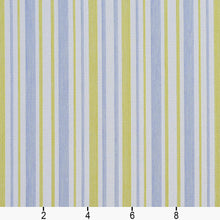 Load image into Gallery viewer, Essentials Outdoor Stain Resistant Upholstery Drapery Fabric Blue Yellow / Spring Stripe
