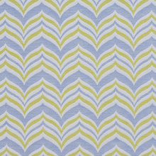 Load image into Gallery viewer, Essentials Outdoor Stain Resistant Upholstery Drapery Fabric Blue Yellow / Spring Wave