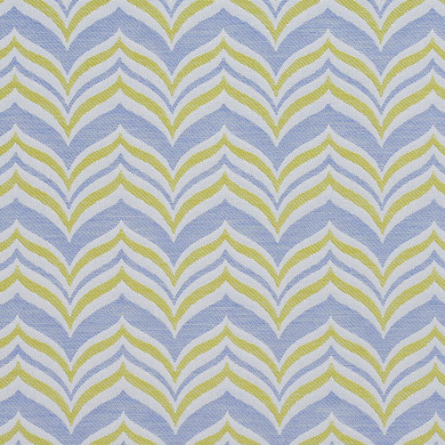 Essentials Outdoor Stain Resistant Upholstery Drapery Fabric Blue Yellow / Spring Wave