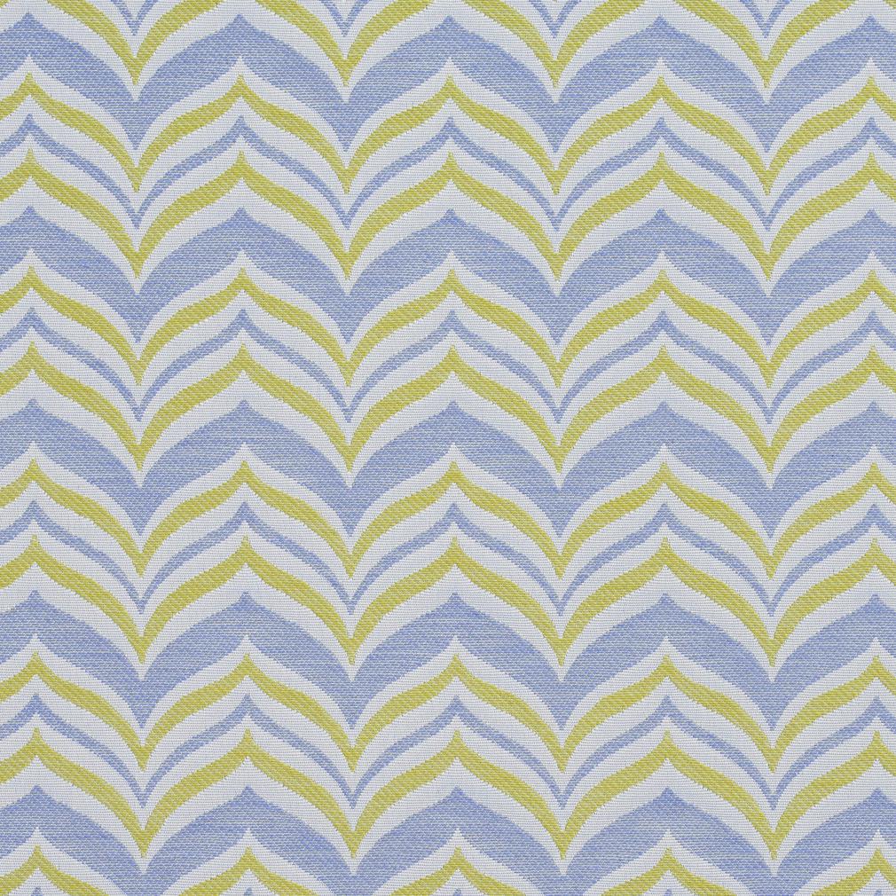 Essentials Outdoor Stain Resistant Upholstery Drapery Fabric Blue Yellow / Spring Wave
