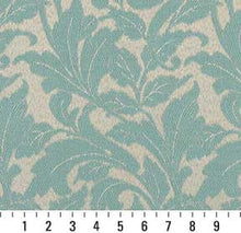 Load image into Gallery viewer, Essentials Indoor Outdoor Upholstery Drapery Botanical Fabric Aqua / Lagoon Leaf