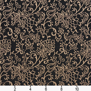 Essentials Heavy Duty Upholstery Drapery Botanical Fabric Black / Onyx Garden