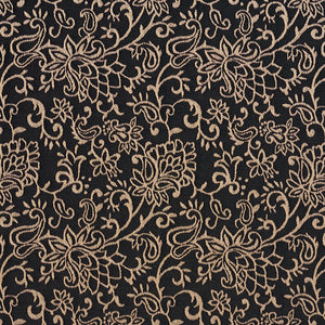 Essentials Heavy Duty Upholstery Drapery Botanical Fabric Black / Onyx Garden