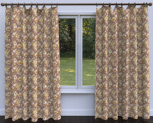 Load image into Gallery viewer, Essentials Botanical Brown Gold Tan White Rose Floral Print Upholstery Drapery Fabric