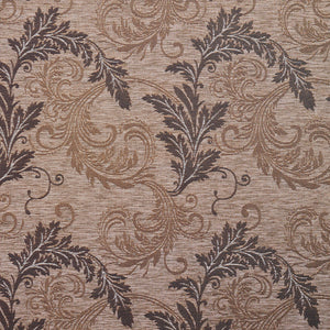 Essentials Heavy Duty Upholstery Drapery Botanical Fabric Brown / Sable Leaf