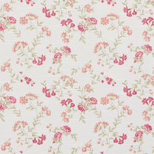 Load image into Gallery viewer, Essentials Botanical Crimson Coral Green White Rose Floral Print Upholstery Drapery Fabric