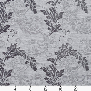 Essentials Heavy Duty Upholstery Drapery Botanical Fabric Gray / Platinum Leaf