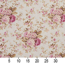 Load image into Gallery viewer, Essentials Botanical Ivory Pink Mauve Green Rose Floral Print Upholstery Drapery Fabric