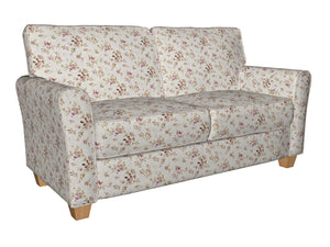 Essentials Botanical Ivory Pink Mauve Green Rose Floral Print Upholstery Drapery Fabric