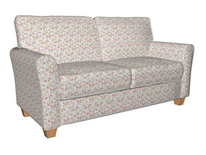Essentials Botanical Ivory Pink Mauve Lime Rose Floral Print Upholstery Drapery Fabric