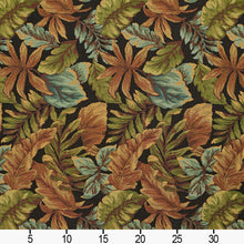 Load image into Gallery viewer, Essentials Outdoor Upholstery Drapery Botanical Leaf Fabric / Black Blue Green