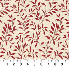 Load image into Gallery viewer, Essentials Heavy Duty Botanical Leaf Upholstery Drapery Fabric / Burgundy White