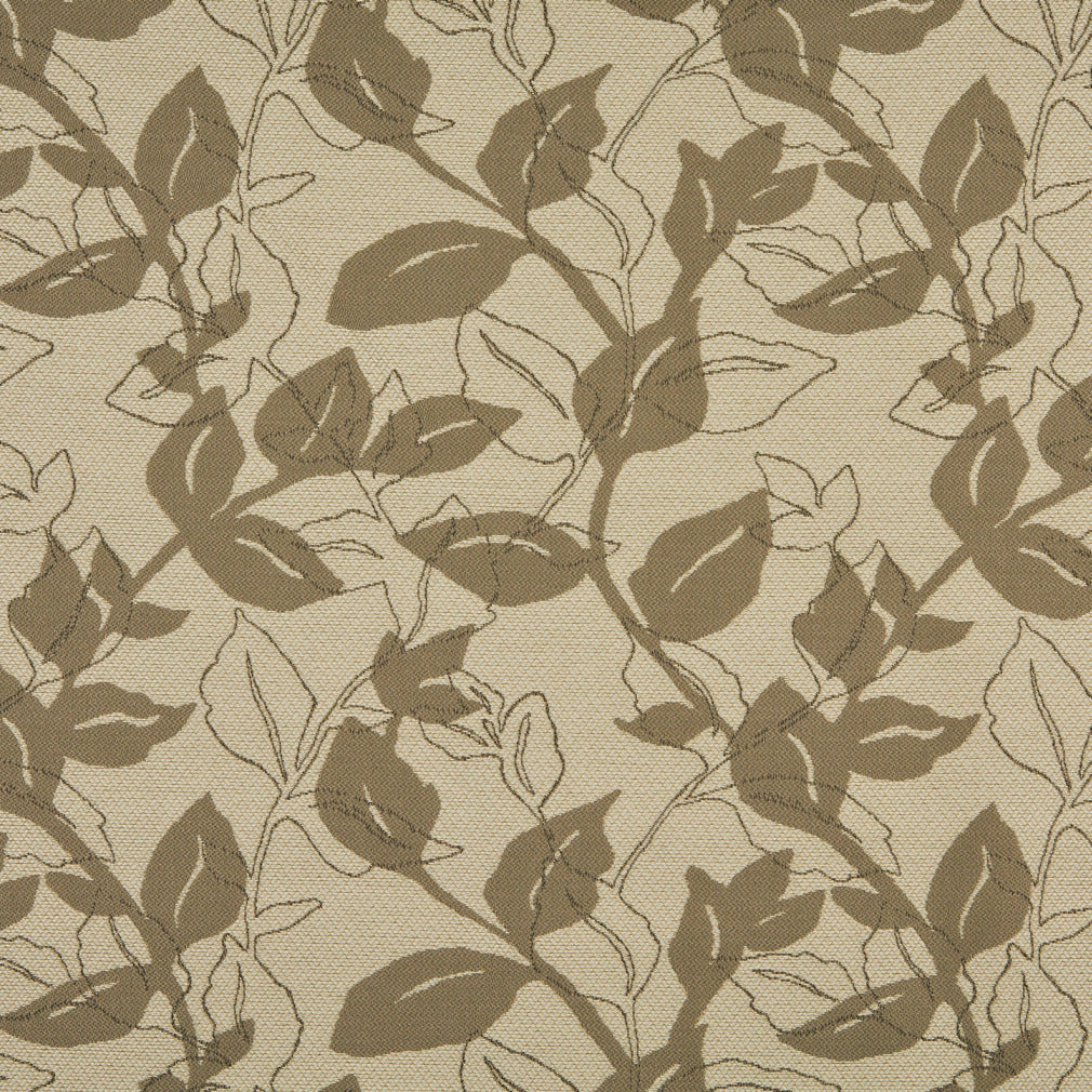 Essentials Outdoor Upholstery Drapery Botanical Leaf Fabric / Tan Gray