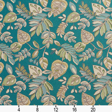 Load image into Gallery viewer, Essentials Outdoor Upholstery Drapery Botanical Leaf Fabric / Teal Green Beige