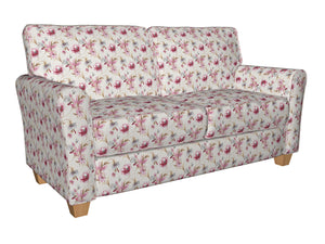 Essentials Botanical Navy Crimson Pink Sienna White Rose Floral Print Upholstery Drapery Fabric