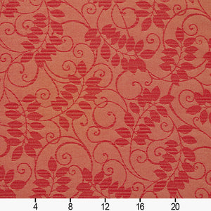 Essentials Indoor Outdoor Upholstery Drapery Botanical Fabric Red / Ruby Vine