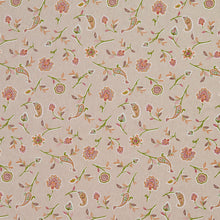 Load image into Gallery viewer, Essentials Botanical Tan Coral Lime Rose Floral Print Upholstery Drapery Fabric