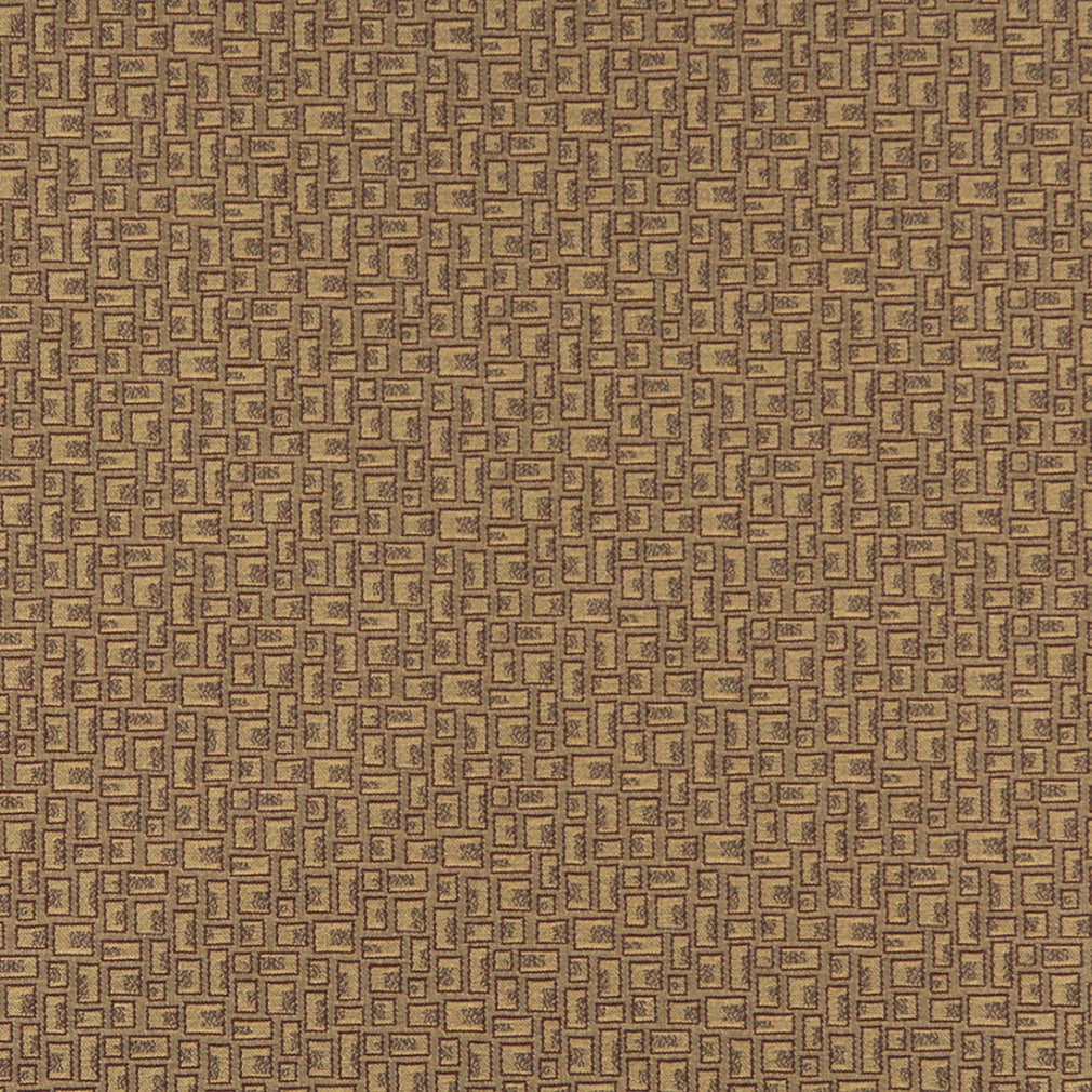 Essentials Mid Century Modern Geometric Brown Gold Upholstery Fabric / Antique