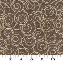 Load image into Gallery viewer, Essentials Mid Century Modern Geometric Brown Beige Circles Upholstery Fabric / Mocha