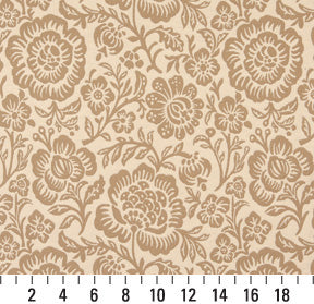 Essentials Floral Drapery Upholstery Fabric Brown Beige / Cream Floral