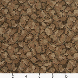Essentials Heavy Duty Brown Beige Floral Petal Upholstery Fabric / Desert