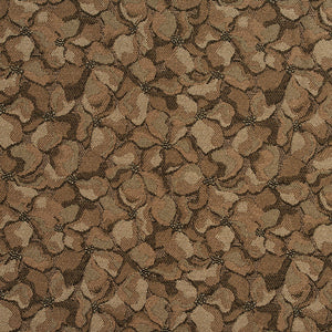 Essentials Heavy Duty Brown Beige Floral Petal Upholstery Fabric / Desert