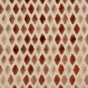 Essentials Cut Velvet Brown Beige Ivory Geometric Diamond Upholstery Drapery Fabric