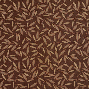 Essentials Brown Beige Leaf Branches Upholstery Drapery Fabric / Sable