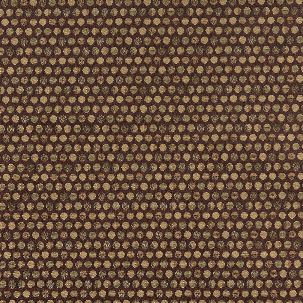 Essentials Mid Century Modern Geometric Brown Beige Polka Dot Upholstery Fabric / Cocoa