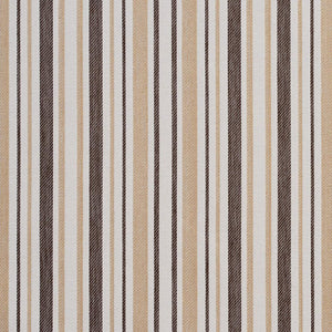 Essentials Outdoor Stain Resistant Upholstery Drapery Fabric Brown Beige / Sand Stripe