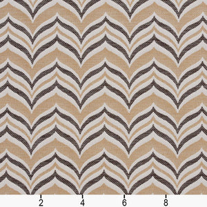 Essentials Outdoor Stain Resistant Upholstery Drapery Fabric Brown Beige / Sand Wave