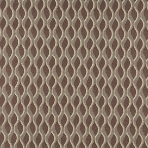 Essentials Mid Century Modern Geometric Upholstery Drapery Fabric Brown Beige Trellis / Chocolate