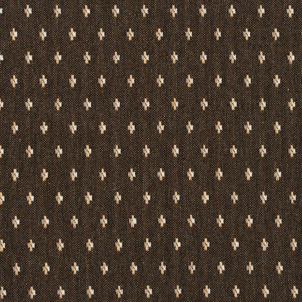 Essentials Brown Beige White Upholstery Fabric / Desert Dot