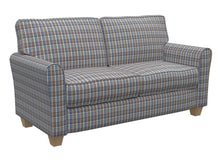 Load image into Gallery viewer, Essentials Blue Brown Beige Checkered Upholstery Drapery Fabric / Wedgewood Plaid