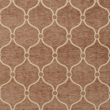 Load image into Gallery viewer, Essentials Chenille Brown Cream Geometric Trellis Upholstery Fabric