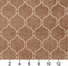 Load image into Gallery viewer, Essentials Chenille Brown Cream Geometric Trellis Upholstery Fabric