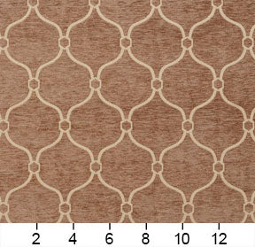 Essentials Chenille Brown Cream Geometric Trellis Upholstery Fabric